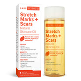 Care Science body oil serum bottle closeup shows luxurious skin hydration.