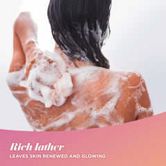 Caress Tahitian Pomegranate & Coconut Milk pour captures tropical aroma during shower ritual.