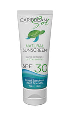 Caribbean Sol on a sunny beach demonstrates reef-safe sun care.