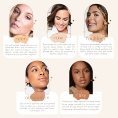 Carlucce Cache Cream swatches on skin demonstrate buildable coverage.