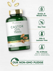 Carlyle Castor Oil 750mg packaging detail highlighting traditional herb source