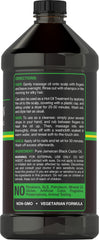 Close-up of Carlyle label on Jamaican Black Castor Oil bottle for purity and quality