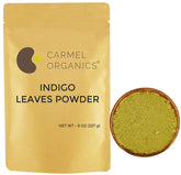 CARMEL ORGANICS Indigo Leaves Powder packaging front label showing pure additive-free formula