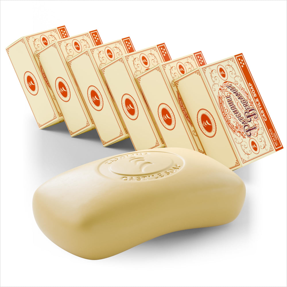 Carolina Castile Soap Patchouli Bergamot bar front view with earthy scent