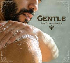 Foam from Sage Lime Castile Soap showing rich lather for skin and hair cleansing.