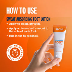 Carpe application of a dime-sized amount on the foot for dry feet