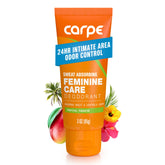 Carpe Feminine Care intimate deodorant tube in tropical paradise scent provides confident freshness all day.