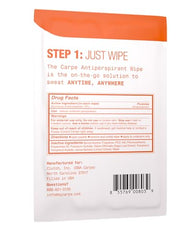 Carpe On-The-Go Wipes towelettes unfolded for easy use on the move.