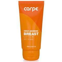Carpe Sweat Absorbing Breast bottle pour demonstrates quick-drying protection for under-breast sweat