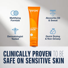Carpe Sweat Absorbing Face Lotion texture close-up shows silky absorption