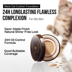 CARSLAN Lasting Air Cushion application swatch demonstrates medium to full coverage