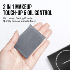 CARSLAN compact with mirror and puff opens for on-the-go touch-ups.