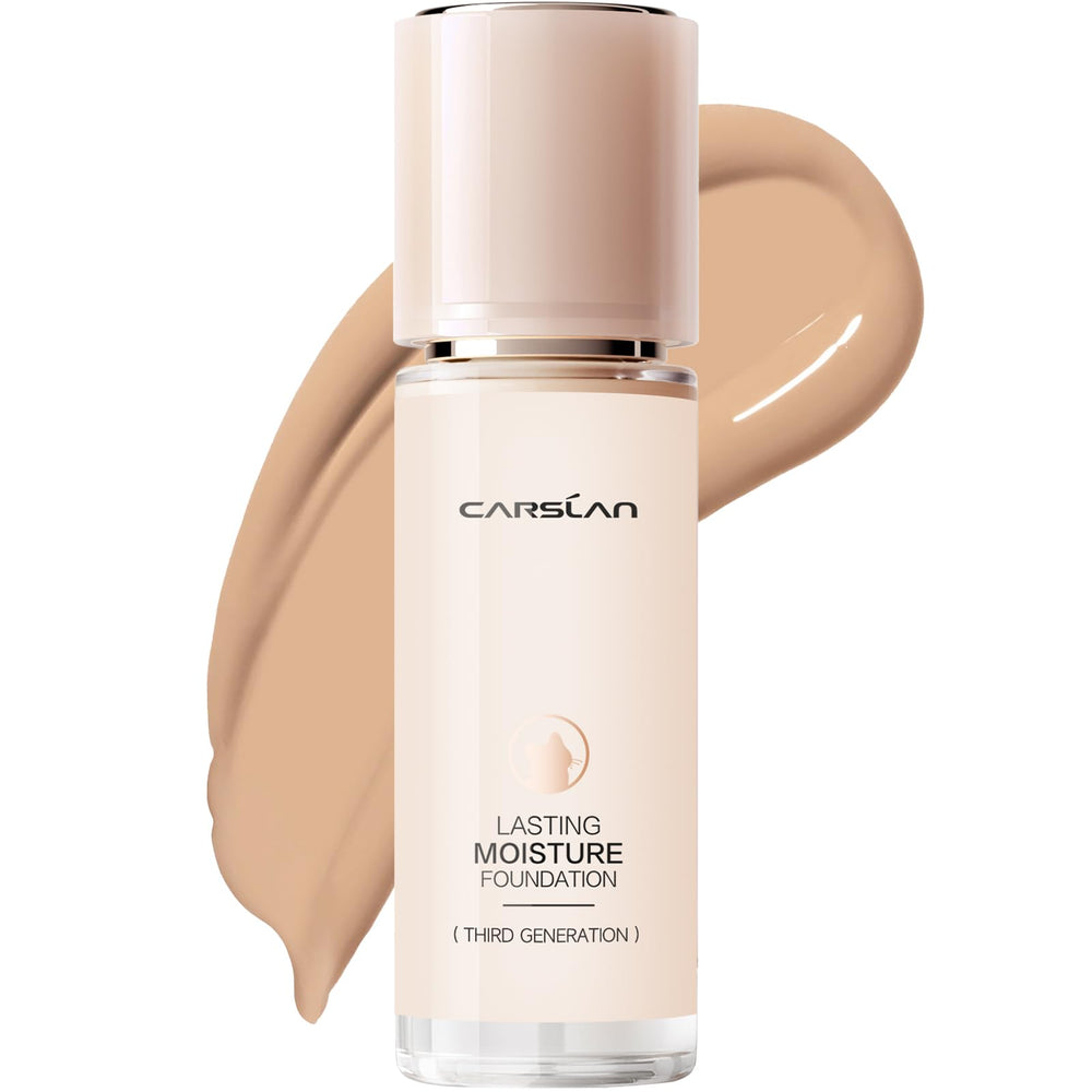 CARSLAN lasting moisture foundation bottle with pump, delivering long lasting hydration