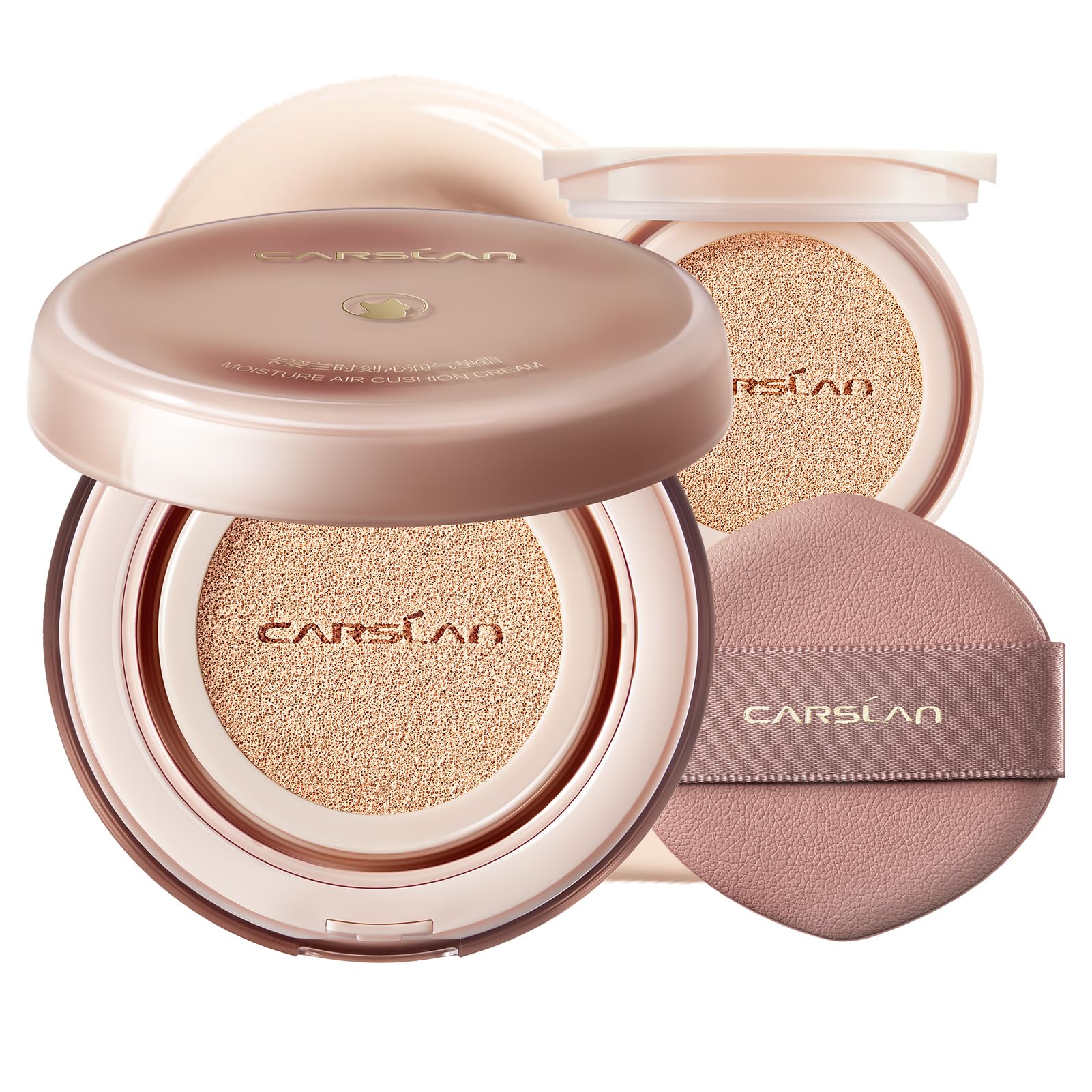 CARSLAN Moisture Air Cushion compact open with refill for on-the-go hydration