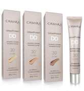 Casmara DD Cream Urban Protect bottle shows sleek packaging and a protective shield against pollution.