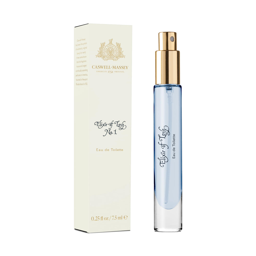 Caswell-Massey Elixir of Love bottle close-up highlighting elegant bottle design for refined daily wear