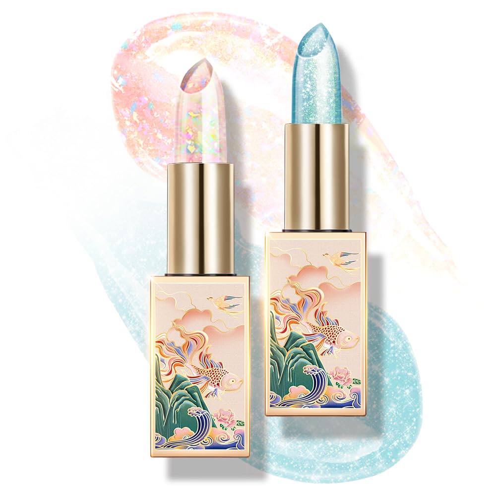 Catkin lip balm color-changing case close-up, couture packaging and hydration.