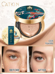 Catkin Phoenix Cushion puff demonstrates gentle, even application