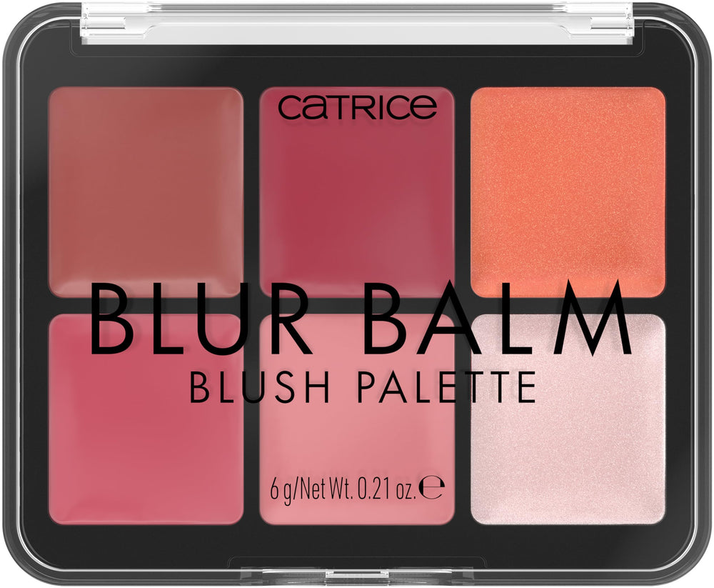 Catrice Blur Balm Palette open compact with buildable blush shades for a soft flush