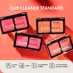 Catrice Blush Affair cream blush application on cheeks for bold color