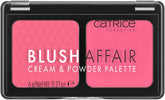 Catrice Blush Affair Cream & Powder Palette cream blush swatch shows vibrant, buildable color.
