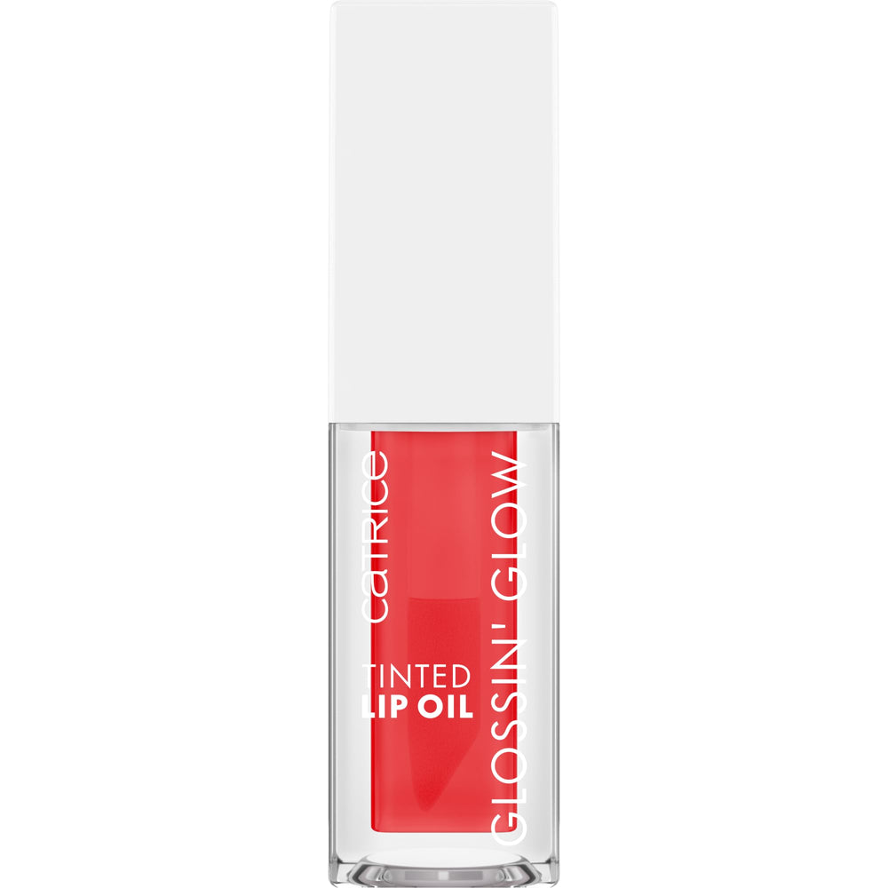 Catrice Glossin’ Glow Drama Mama swatch on lips shows customizable tint