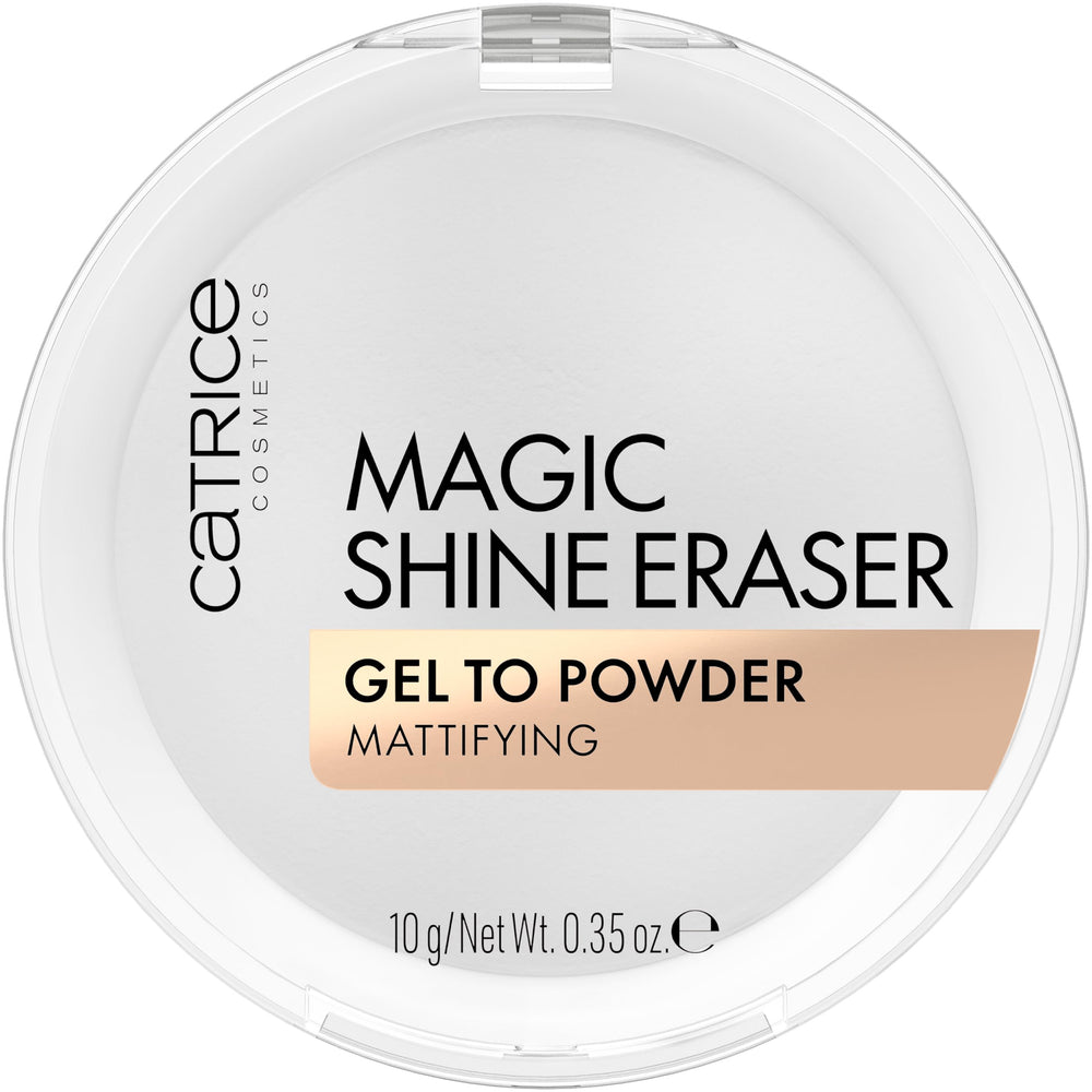 Catrice Magic Shine Eraser compact gel-to-powder for shine control and quick touch-ups.