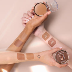 Catrice Melted Sun Cream Bronzer on cheeks for long-lasting bronze.