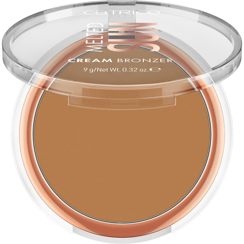 Catrice Melted Sun Cream Bronzer packaging swatch showing natural glow.