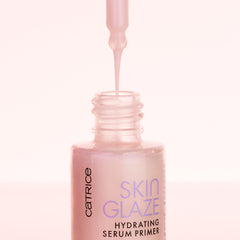 Catrice Skin Glaze Hydrating Serum Primer highlights a pearlescent finish on all skin tones.