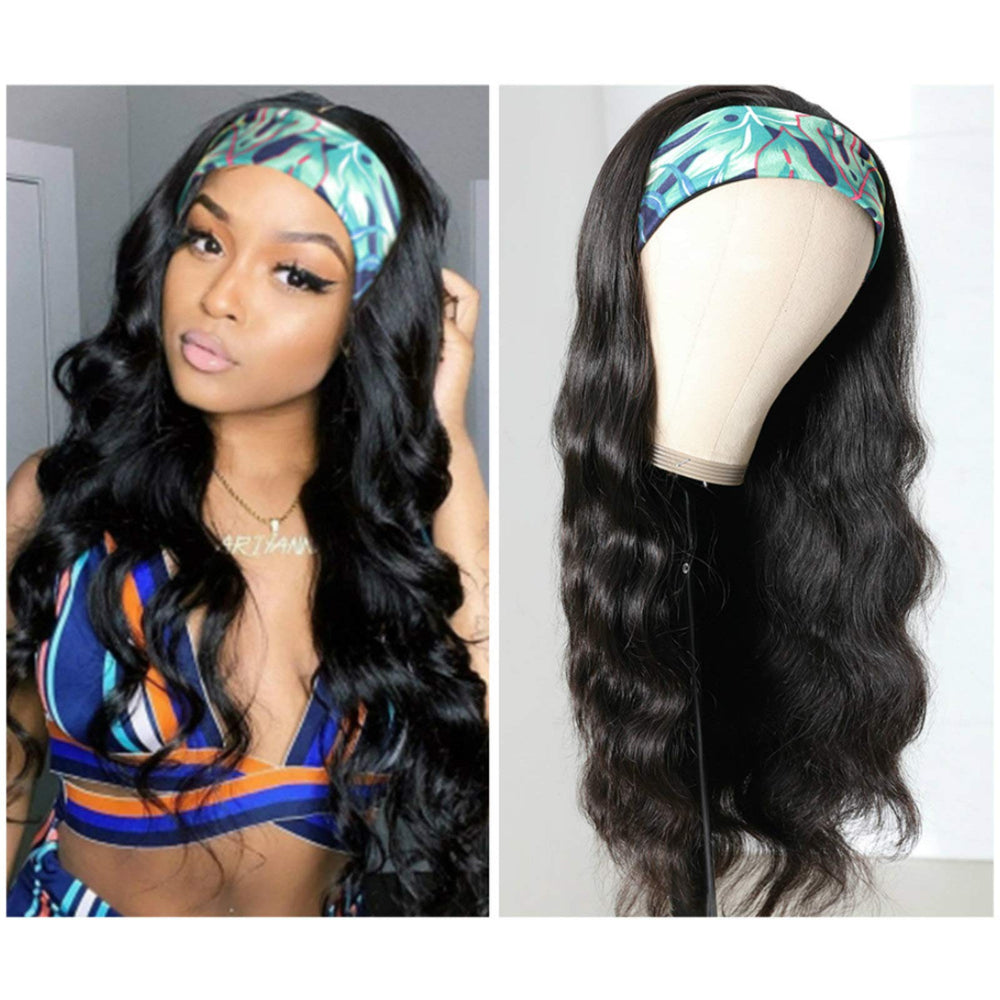 catti headband wig front view natural hairline and easy wear