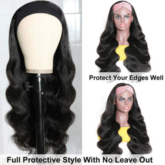 catti headband wig close-up Brazilian virgin hair texture