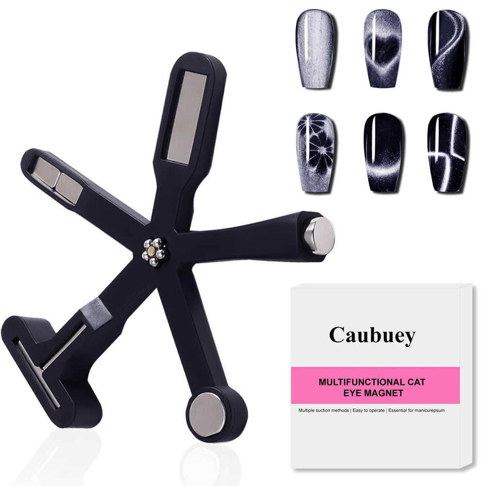 Caubuey 6 in 1 nail magnet showing heart eye cat eye effect for chic nail art