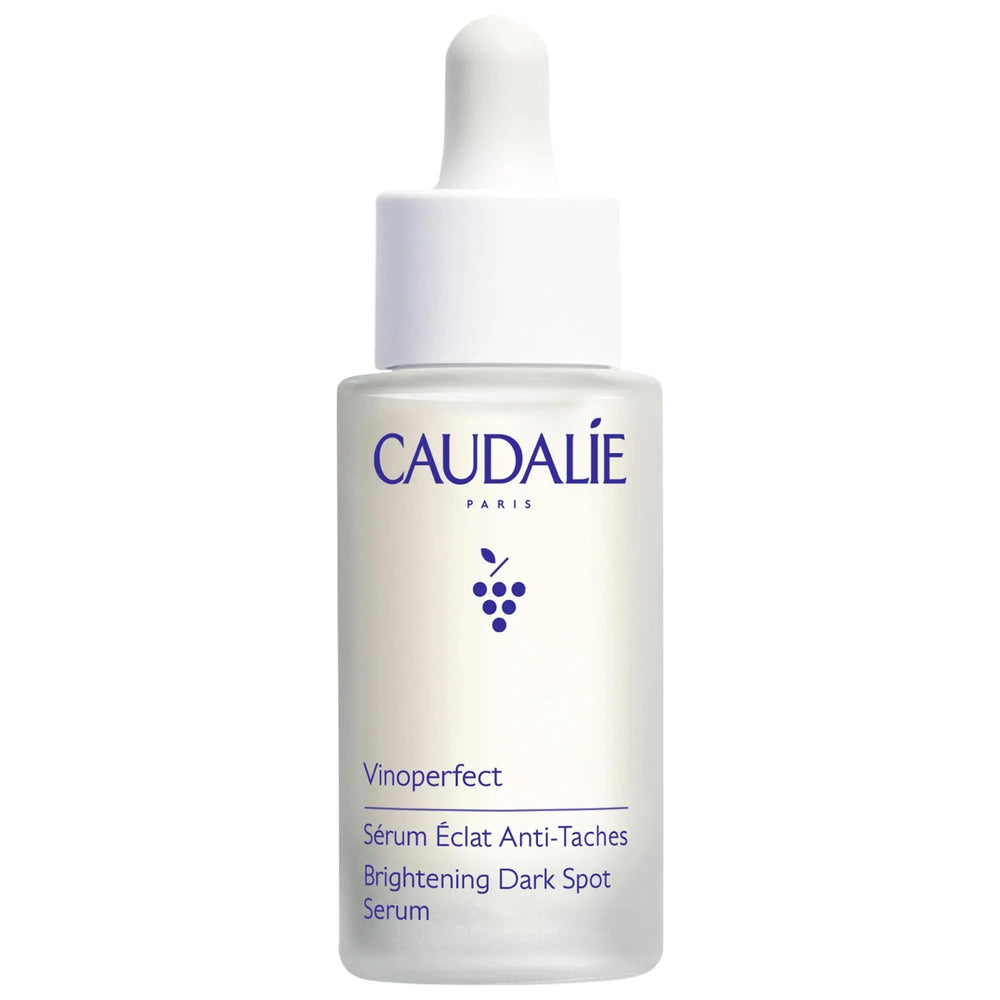 Caudalie Vinoperfect Brightening Serum bottle for precise dispensing and brightening potential.