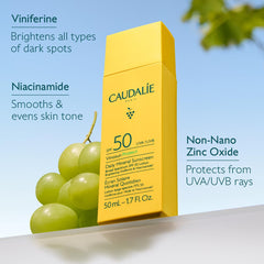 Caudalie Vinosun Protect bottle back, dermatologically tested and fragrance-free