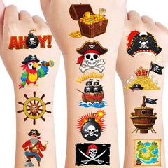CAVALATAT pirate tattoos sheets with bold designs for kids' party favors