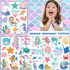 CAVALATAT mermaid tattoos sheets 6x4.8 inches show 50 designs.