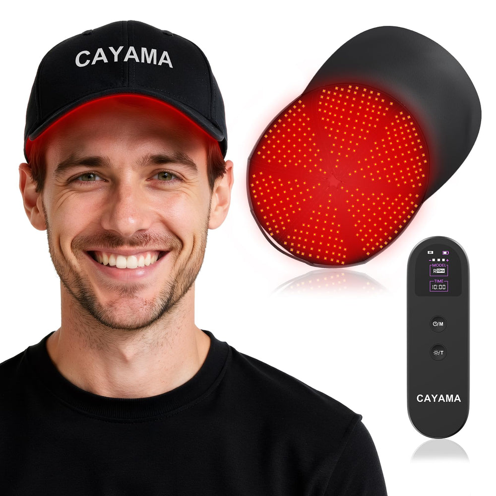 CAYAMA red light cap delivering even full-scalp coverage for consistent sessions