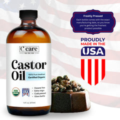C CARE Castor Oil dropper bottle enables precise application.