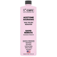 C CARE Nourishing Acetone Nail Polish Remover bottle shown for easy at-home polish removal