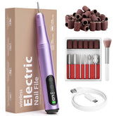 Ccigedy Electric Nail Drill Kit purple body for portable home manicure sessions.