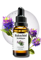 CELDYQUE Bakuchiol concentrate bottle pour showing high-potency serum for radiant skin