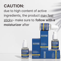 CELDYQUE Niacinamide 20% serum texture close-up suggests smooth, even skin potential.