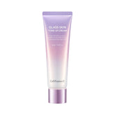 Cell Fusion C glass skin tone up cream bottle closeup highlighting radiant glow