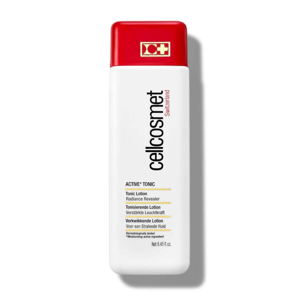 Cellcosmet Active Toner bottle front view, radiance-boosting prep for daily skincare