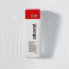 Cellcosmet Active Toner texture on skin during application indicating gentle exfoliation