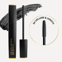 CELLMETICS BEAUTY Mascara applied to lashes delivering defined volume without clumps.