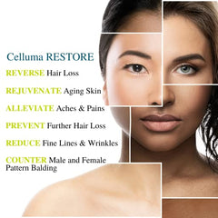 Celluma Restore with hair program display offering potential follicle support.