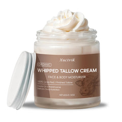 Cenbyder grass-fed beef tallow moisturizer bottle showcasing hydration-ready formula.