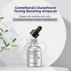 Application ritual shot showing CENTELLIAN 24 ampoule use for tone improvement.